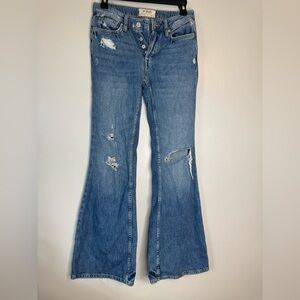 We The Free Distressed Light Blue Flare Jeans